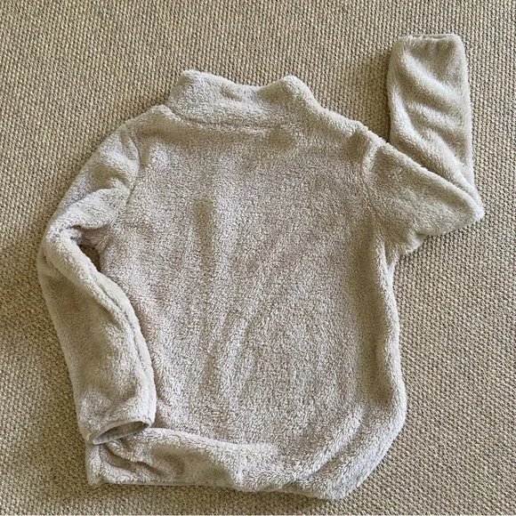 Khaki Fleece Pullover Top -M - Picture 2 of 4